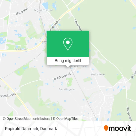 Papiruld Danmark kort