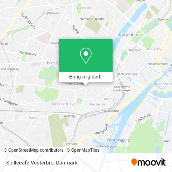 Spillecafe Vesterbro kort
