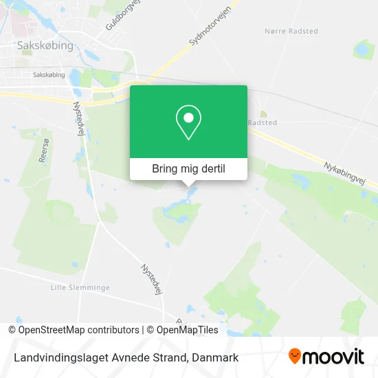 Landvindingslaget Avnede Strand kort
