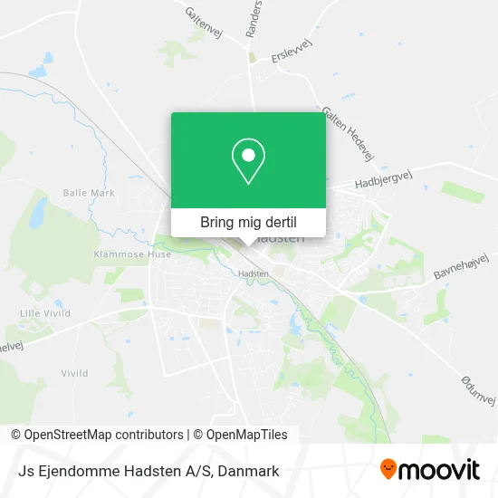Js Ejendomme Hadsten A/S kort
