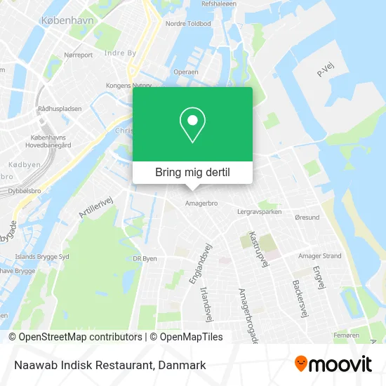 Naawab Indisk Restaurant kort