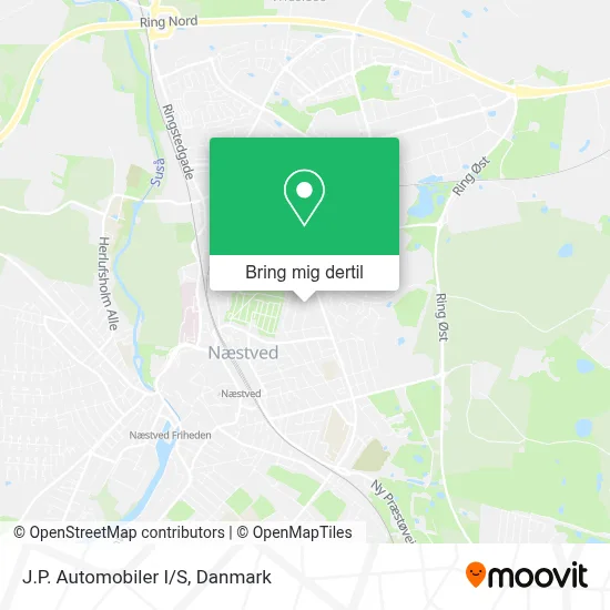 J.P. Automobiler I/S kort
