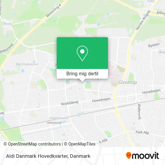 Aldi Danmark Hovedkvarter kort