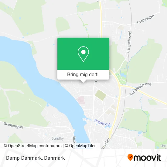 Damp-Danmark kort