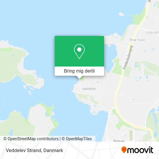 Veddelev Strand kort