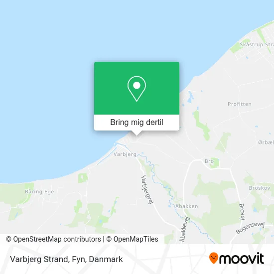 Varbjerg Strand, Fyn kort