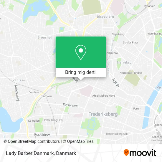 Lady Barber Danmark kort