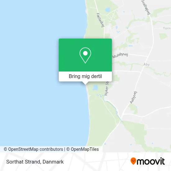 Sorthat Strand kort