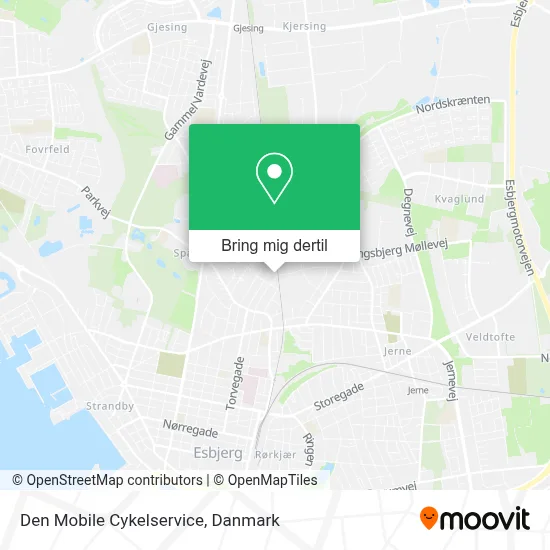 Den Mobile Cykelservice kort