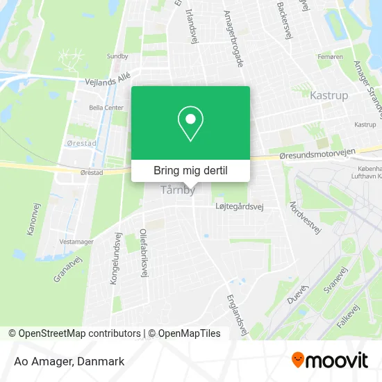 Ao Amager kort
