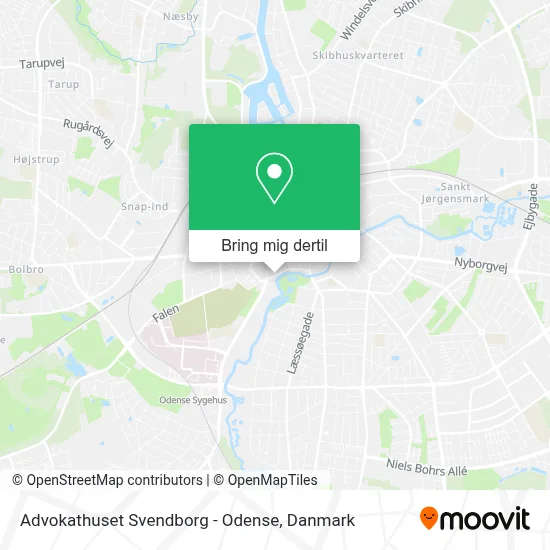 Advokathuset Svendborg - Odense kort
