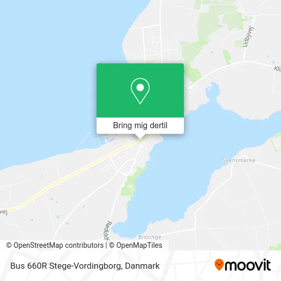 Bus 660R Stege-Vordingborg kort
