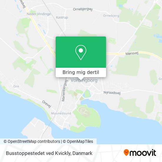 Busstoppestedet ved Kvickly kort