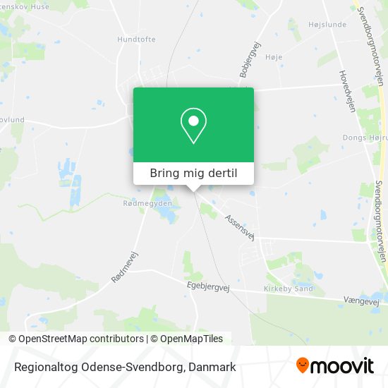 Regionaltog Odense-Svendborg kort