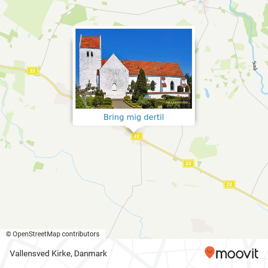 Vallensved Kirke kort