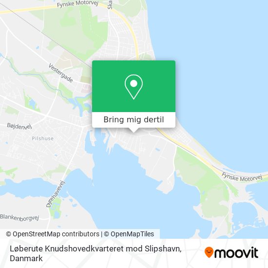 Løberute Knudshovedkvarteret mod Slipshavn kort