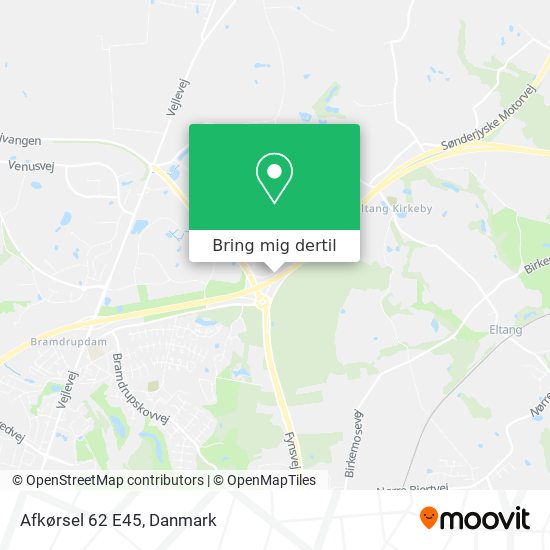 Afkørsel 62 E45 kort