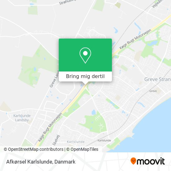 Afkørsel Karlslunde kort
