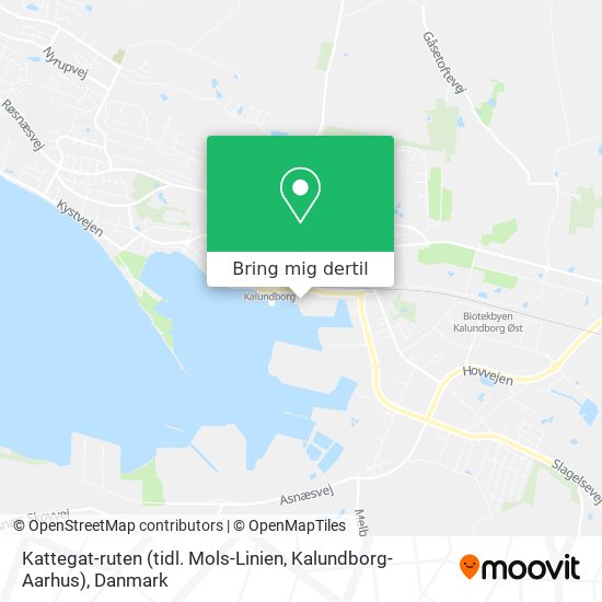 Kattegat-ruten (tidl. Mols-Linien, Kalundborg-Aarhus) kort