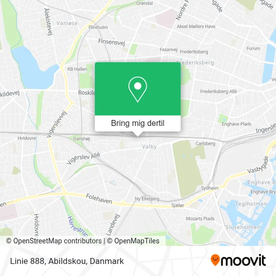 Linie 888, Abildskou kort