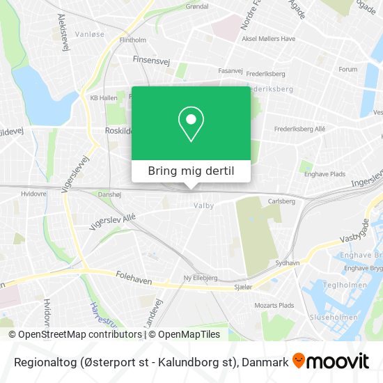 Regionaltog (Østerport st - Kalundborg st) kort