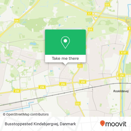 Busstoppested Kindebjergvej kort