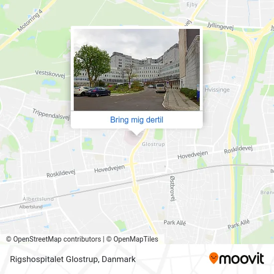 Rigshospitalet Glostrup kort