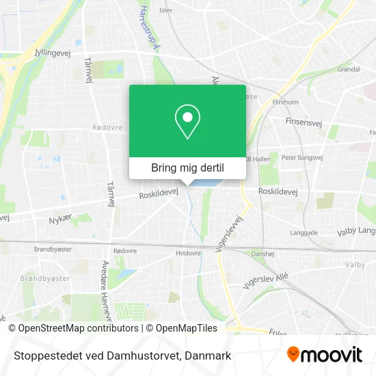 Stoppestedet ved Damhustorvet kort