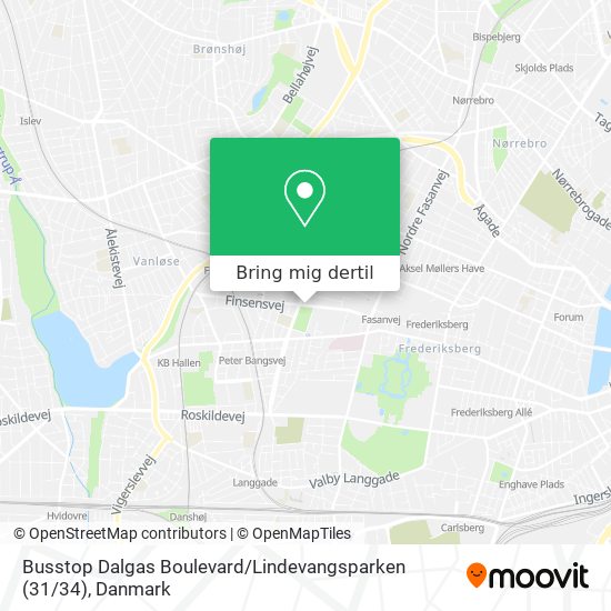 Busstop Dalgas Boulevard / Lindevangsparken (31 / 34) kort
