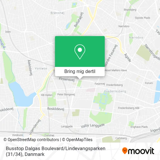 Busstop Dalgas Boulevard / Lindevangsparken (31 / 34) kort