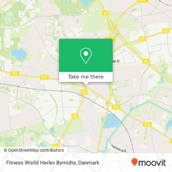 Fitness World Herlev Bymidte kort