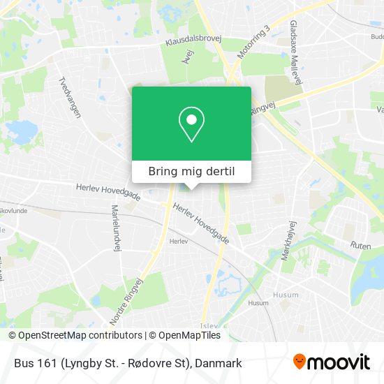Bus 161 (Lyngby St. - Rødovre St) kort