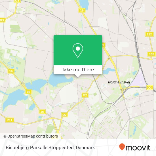 Bispebjerg Parkallé Stoppested kort