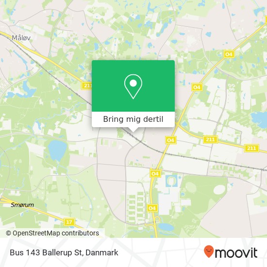 Bus 143 Ballerup St kort