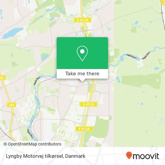Lyngby Motorvej tilkørsel kort