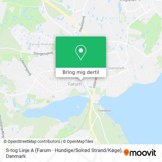 S-tog Linje A (Farum - Hundige / Solrød Strand / Køge) kort