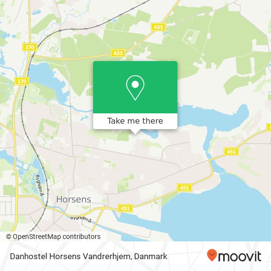 Danhostel Horsens Vandrerhjem kort