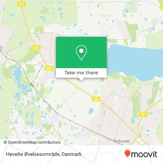 Høvelte Øvelsesområde kort