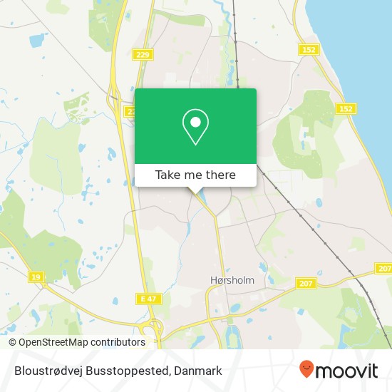 Bloustrødvej Busstoppested kort