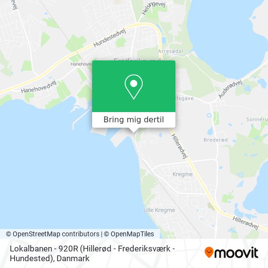 Lokalbanen - 920R (Hillerød - Frederiksværk - Hundested) kort
