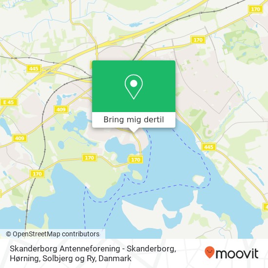 Skanderborg Antenneforening - Skanderborg, Hørning, Solbjerg og Ry kort