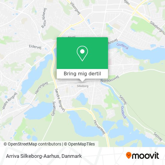 Arriva Silkeborg-Aarhus kort