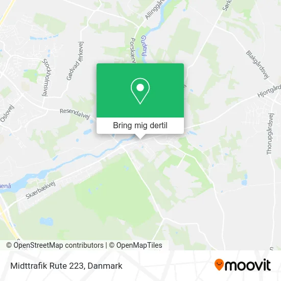 Midttrafik Rute 223 kort