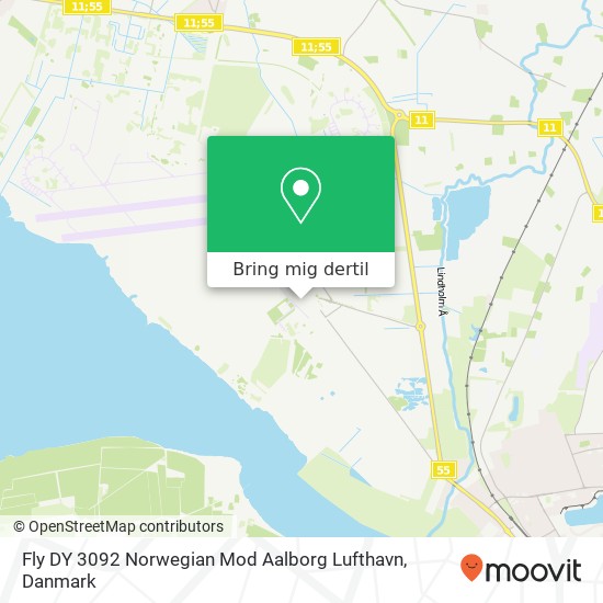 Fly DY 3092 Norwegian Mod Aalborg Lufthavn kort
