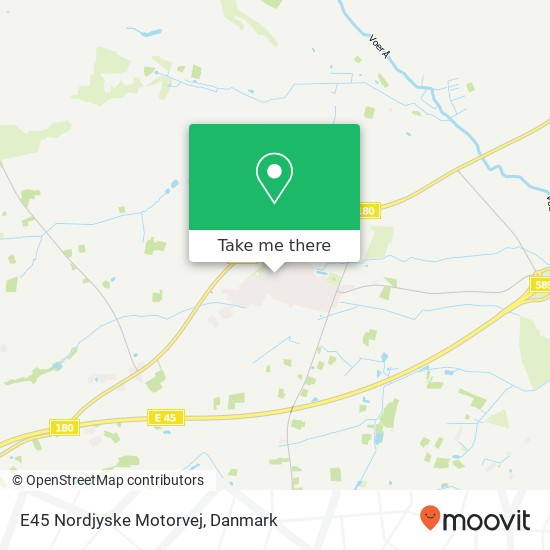 E45 Nordjyske Motorvej kort