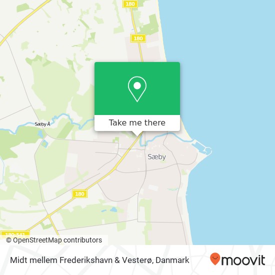 Midt mellem Frederikshavn & Vesterø kort