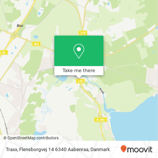 Traxx, Flensborgvej 14 6340 Aabenraa kort