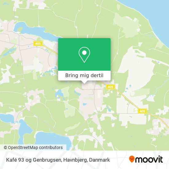 Kafé 93 og Genbrugsen, Havnbjerg kort