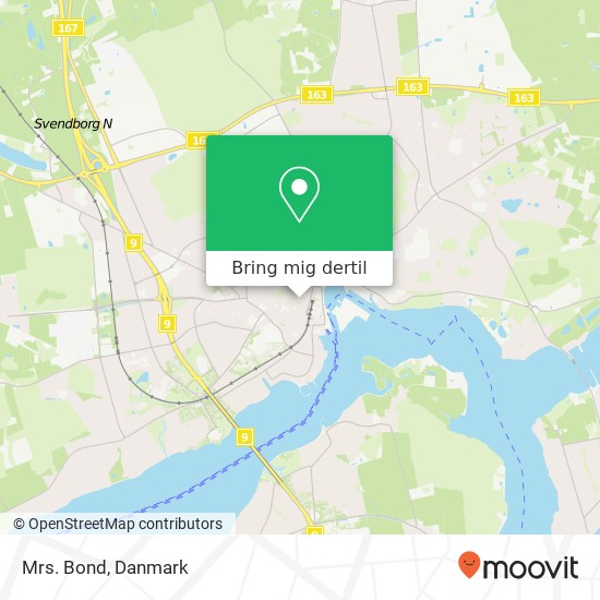 Mrs. Bond, Møllergade 27 5700 Svendborg kort