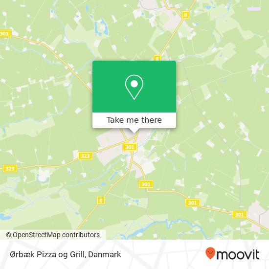 Ørbæk Pizza og Grill, Stationsvej 4 5853 Nyborg kort